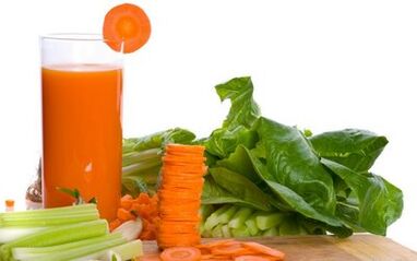 mrkvová šťava a zelenina na zápal žalúdka